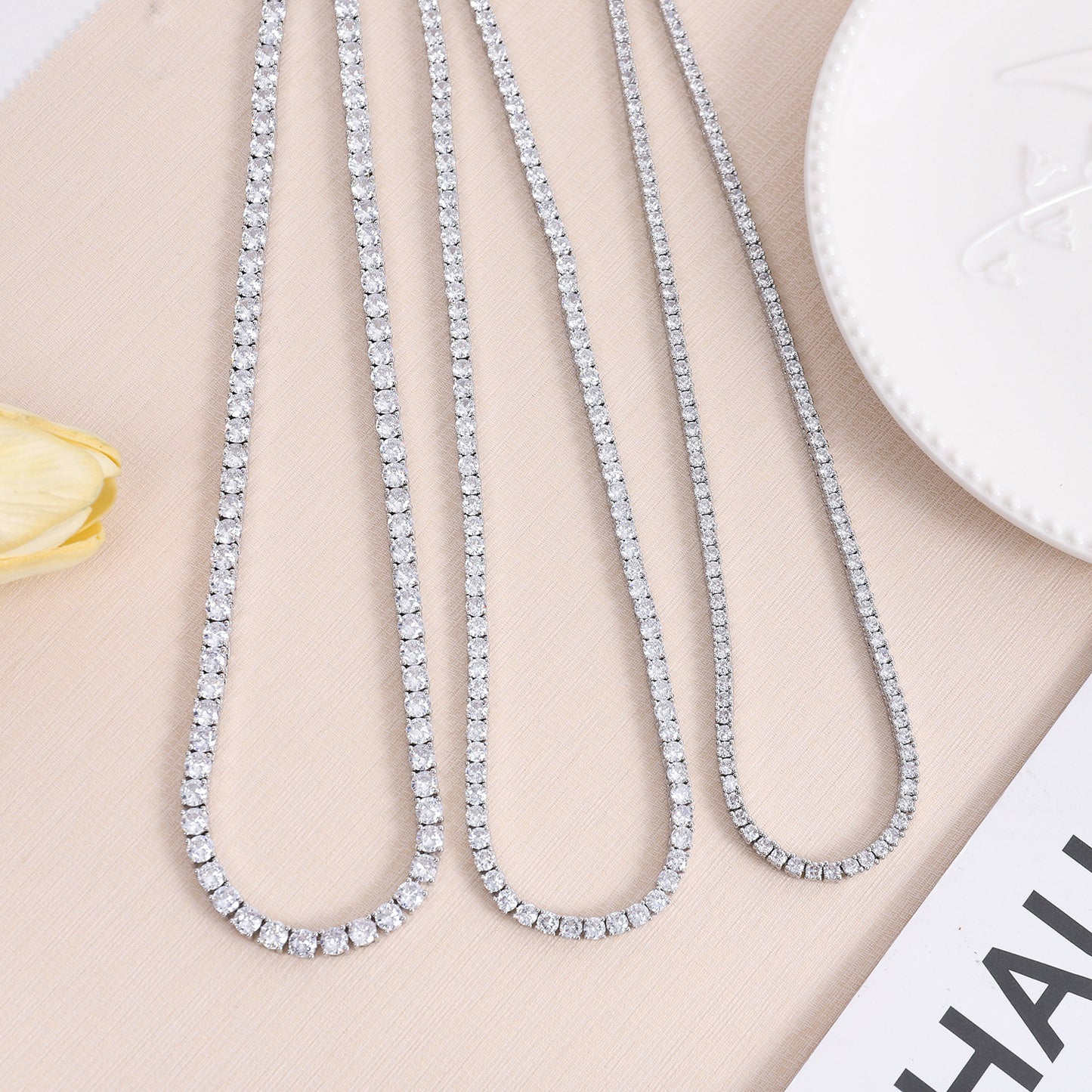 4mm Zircon Tennis Necklace for Women and Men