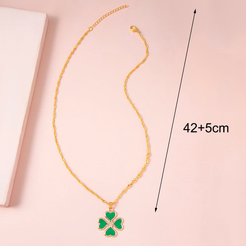 "Luck of the Clover" - Enamel  Necklace