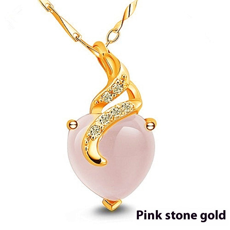 Natural Rose Quartz Pendant Necklaces