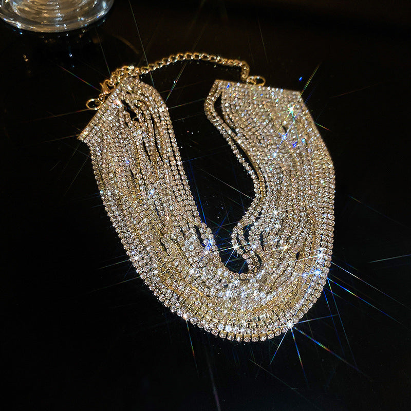 "Own the Night" - Multi-Layered Rhinestone Necklace