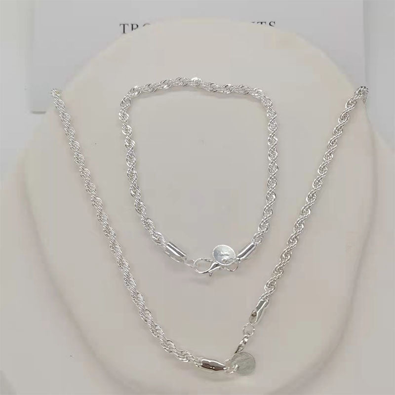 Twisted Rope Chain with Bracelet