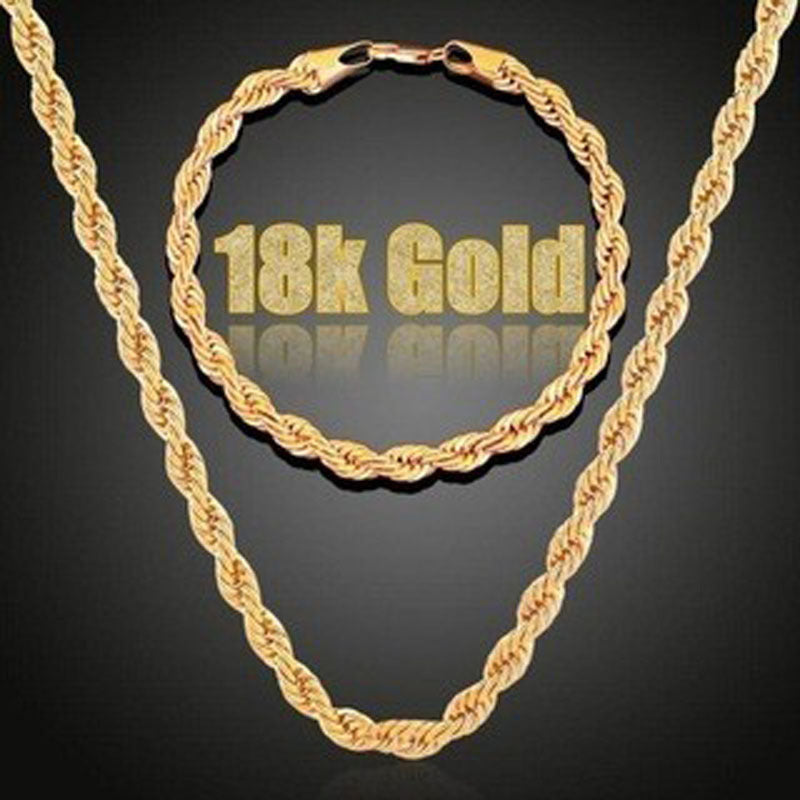 Twisted Rope Chain with Bracelet