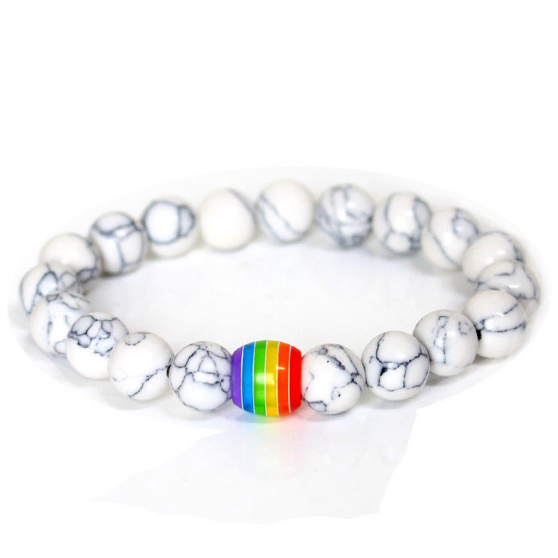 Natural Stone Rainbow Beaded Bracelets