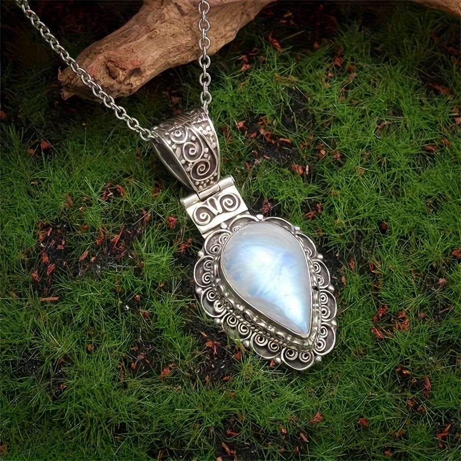Vintage Moonstone Drop Necklace