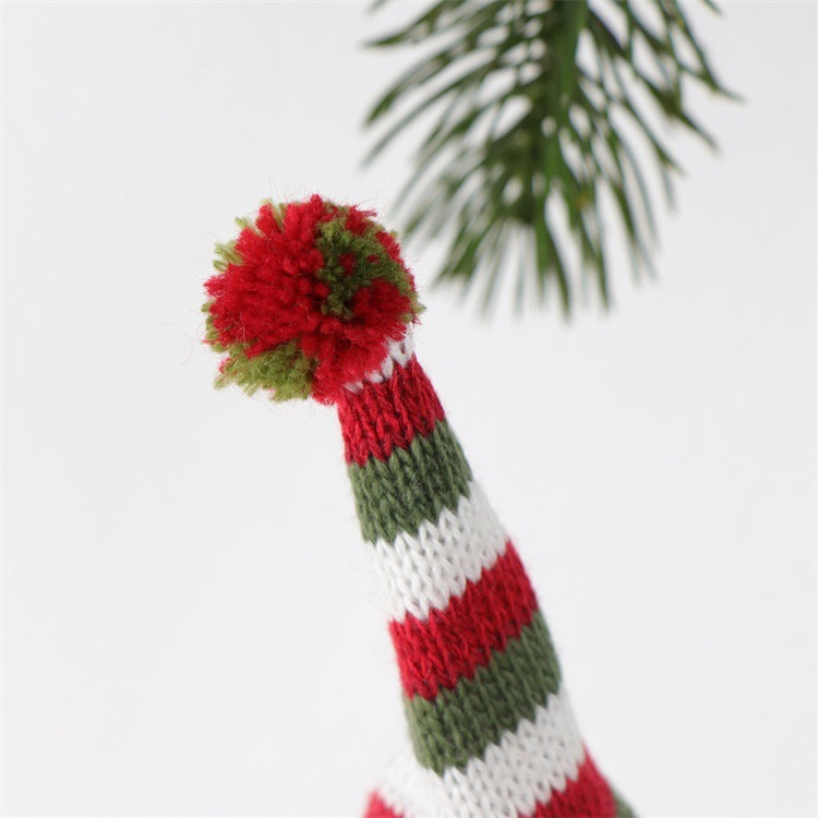 Knitted Wool Christmas Hat and Scarf for Wine Bottle