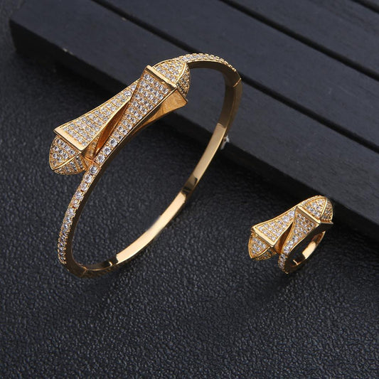 "Egyptian Goddess" - Vintage Brass Wraparound Bangle Set