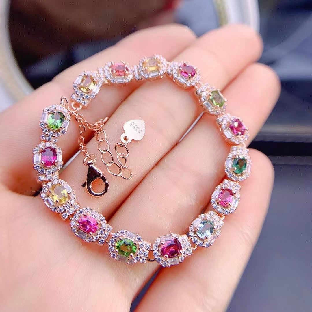 "Multitalented" - Inlaid Tourmaline Bracelet