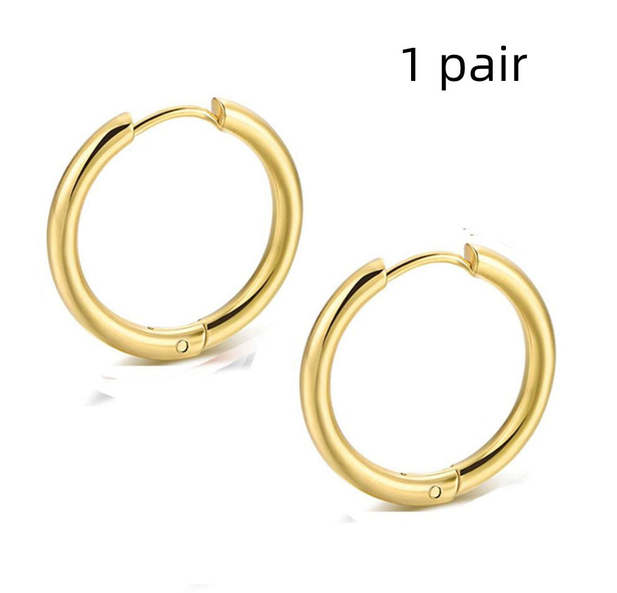 Titanium Steel Huggie Earrings