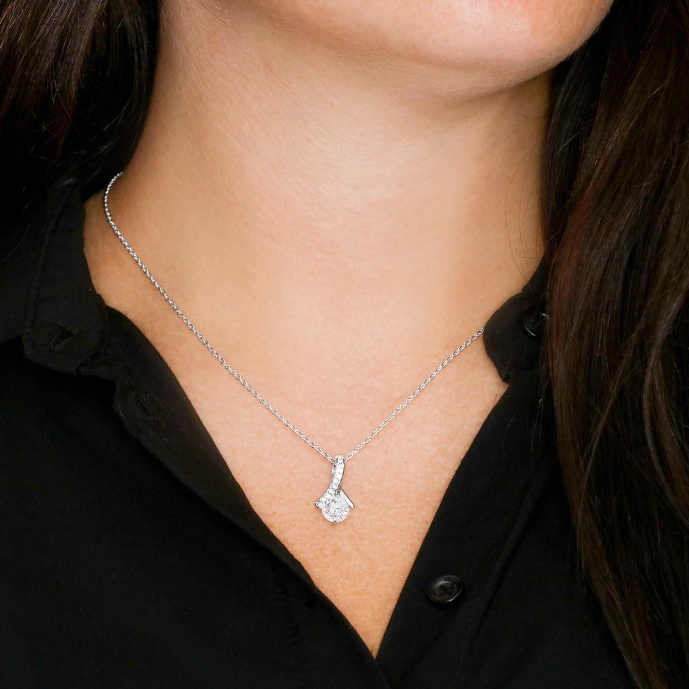 "To My Daughter" - Zircon Pendant Necklace