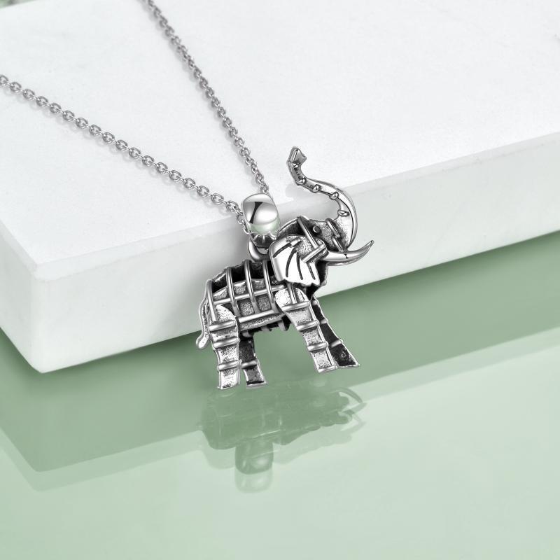"Strong and Resilient" - Vintage Sterling Silver Elephant Pendant Necklace for Women and Men