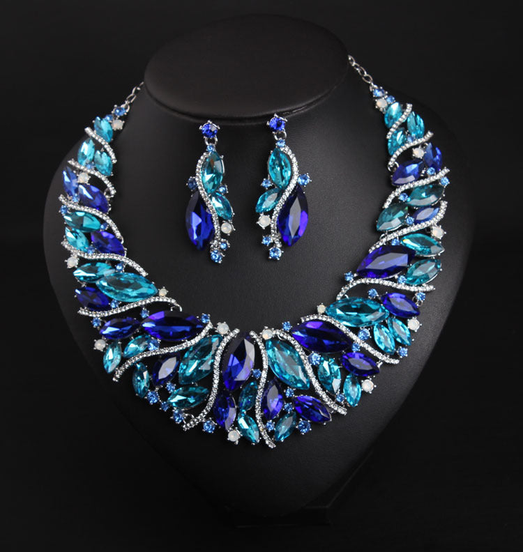 Women's Crystal Necklace and Earring Set