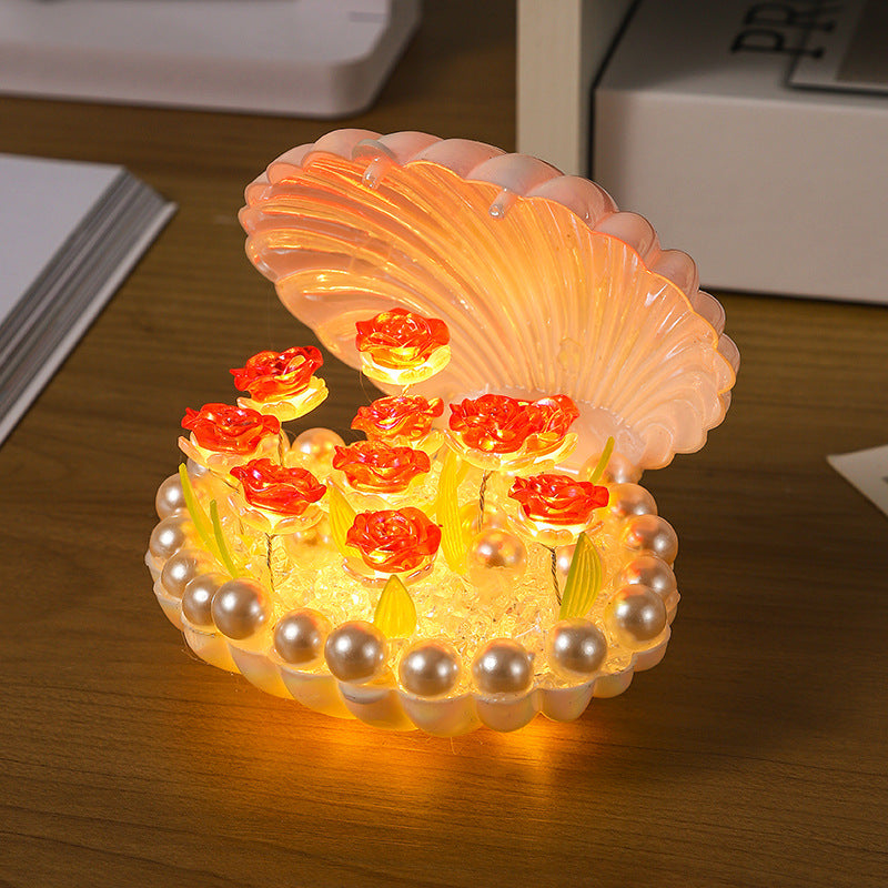 DIY Shell Rose Night Light