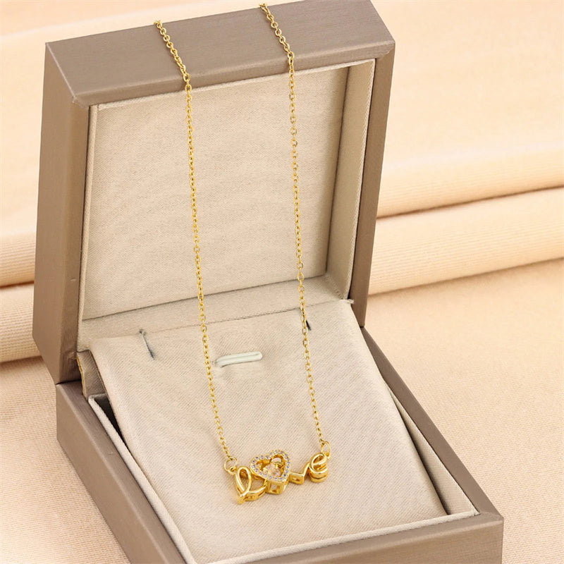 "Love is Gold" - Titanium Steel Necklace