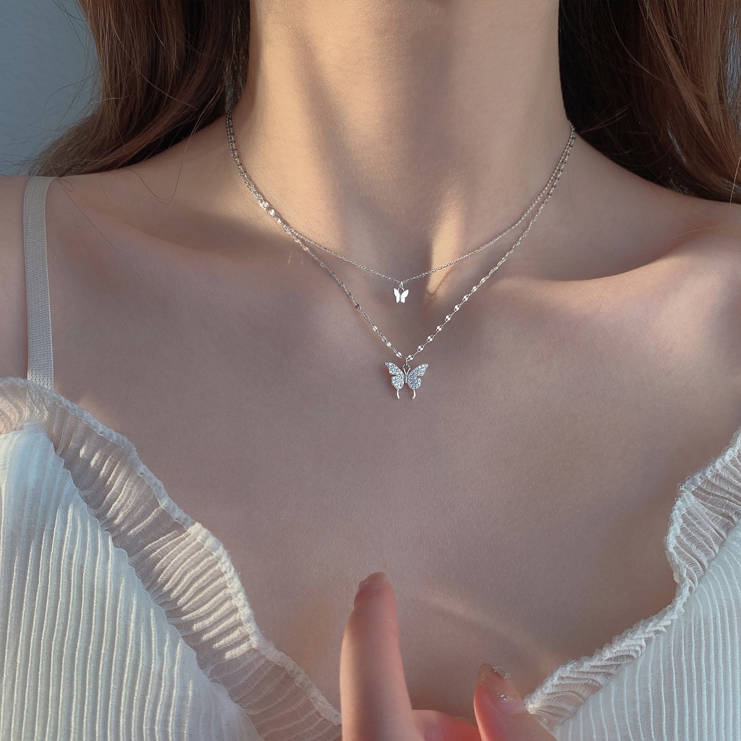 Double Butterfly Necklace