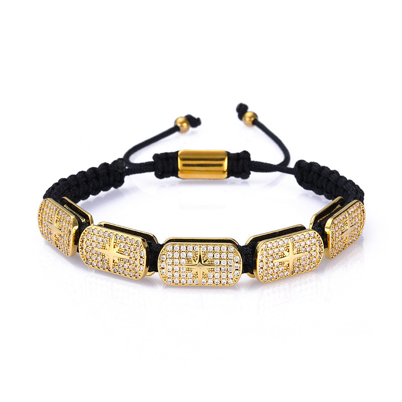 Braided Zircon Star Adjustable Bracelet