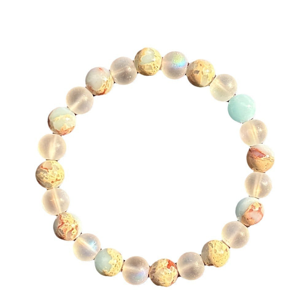"New Beginnings" - Handcrafted  Colorful Frosted Beaded Bracelet