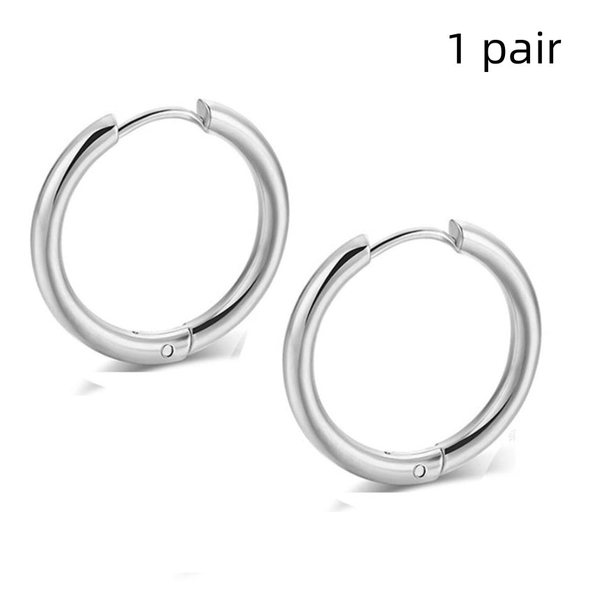 Titanium Steel Huggie Earrings