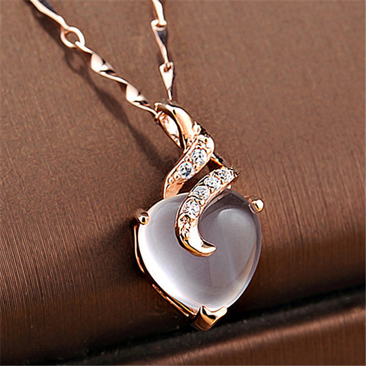 Natural Rose Quartz Pendant Necklaces
