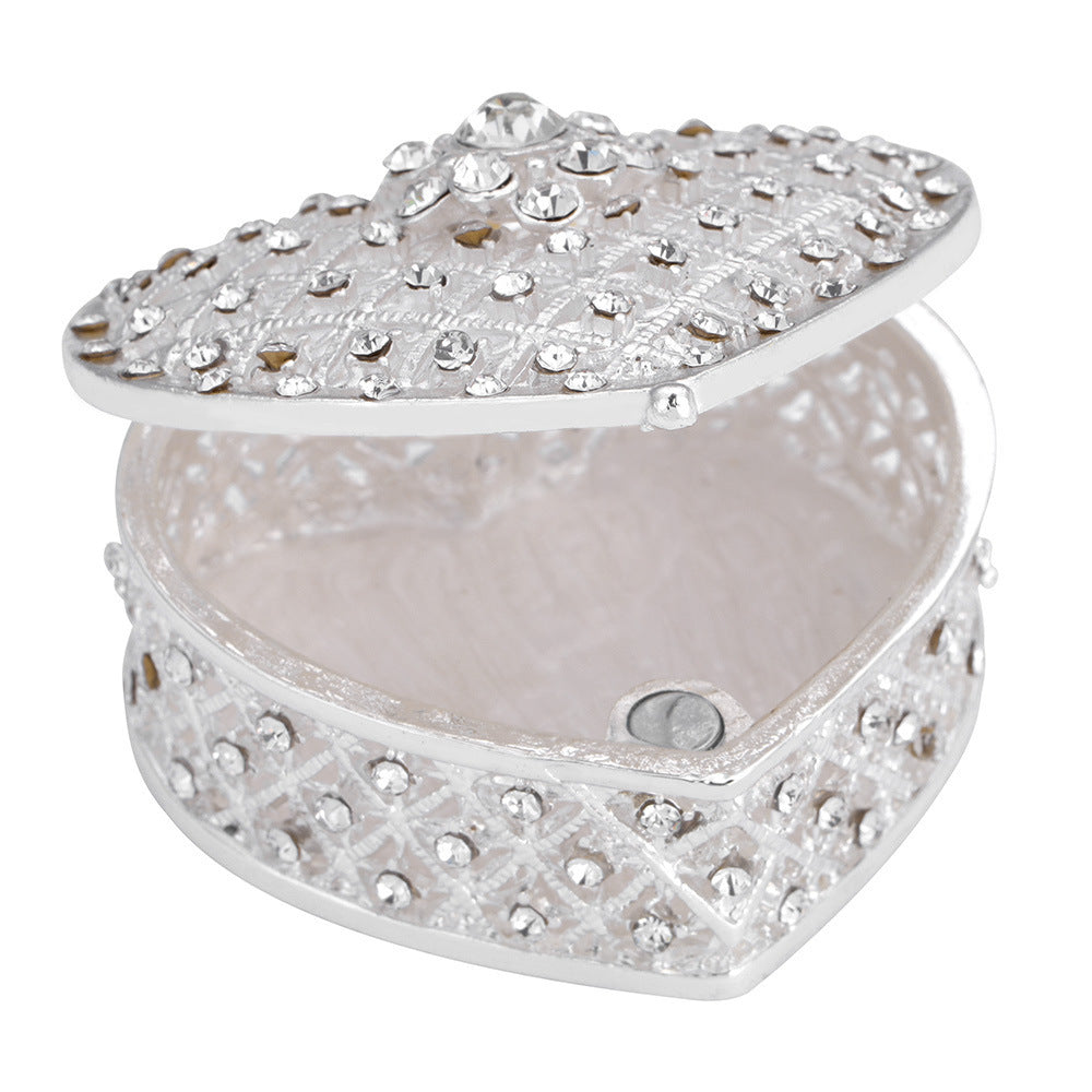 Crafted Metal Heart-shaped Jewelry Box