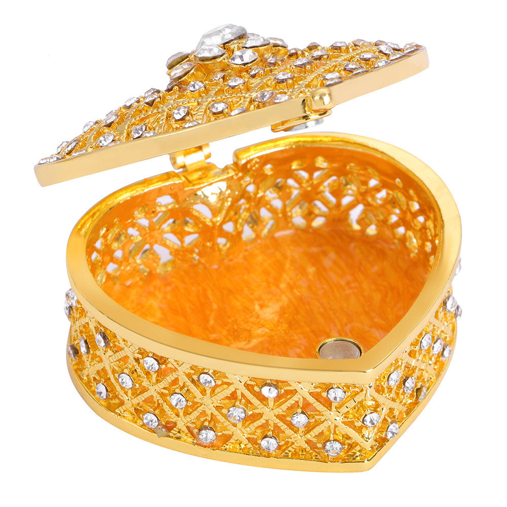 Crafted Metal Heart-shaped Jewelry Box