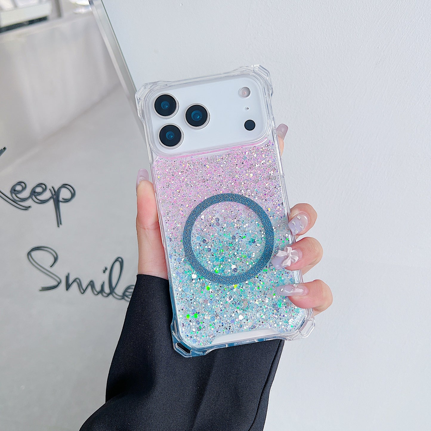 Glitter Magnetic Drop-resistant Phone Case -  iPhone 11-17 Pro Max