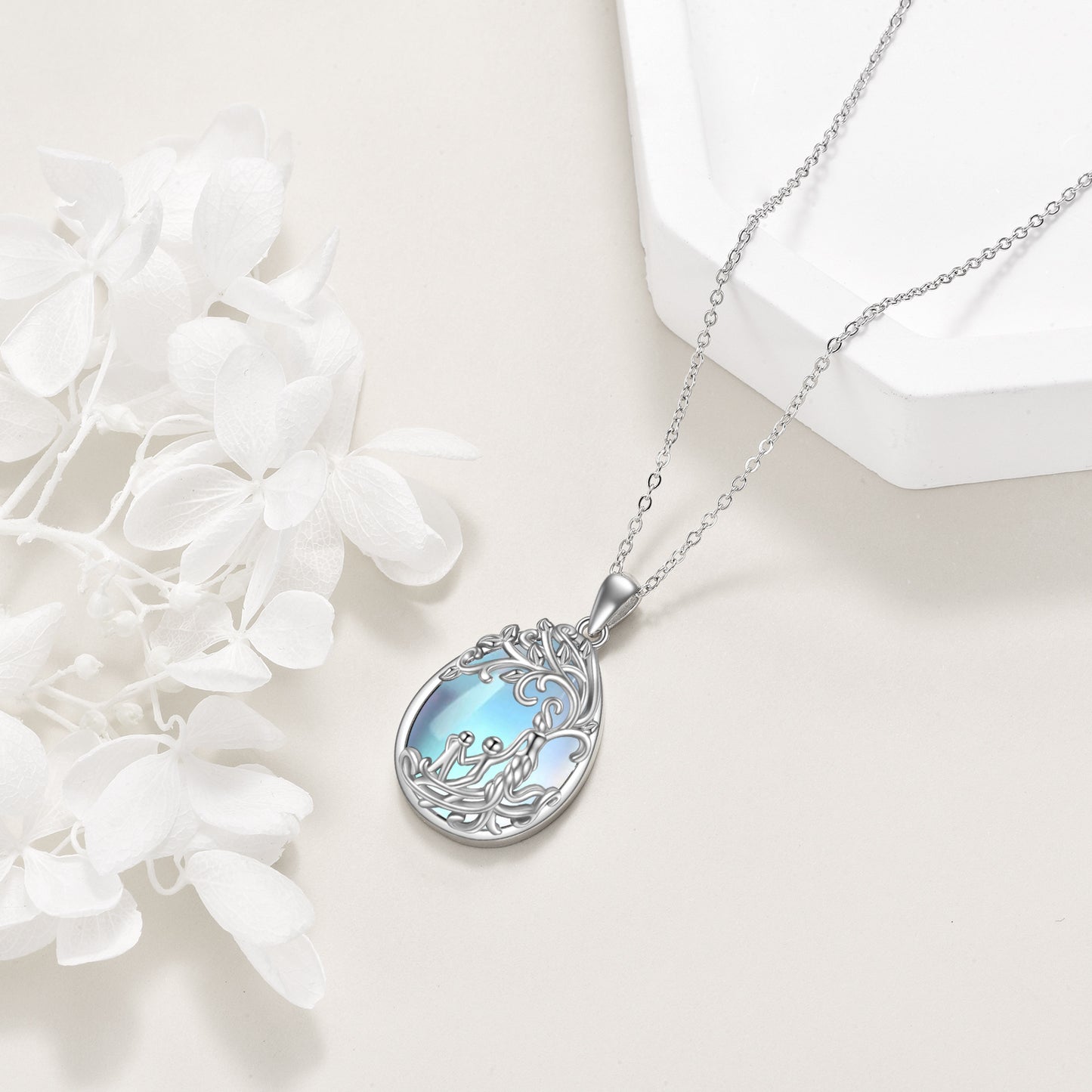 "Tree of Life" - Silver Moonstone Necklace