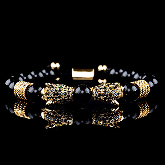 "Powerful Leopard" - Vintage Handwoven Agate Bracelet