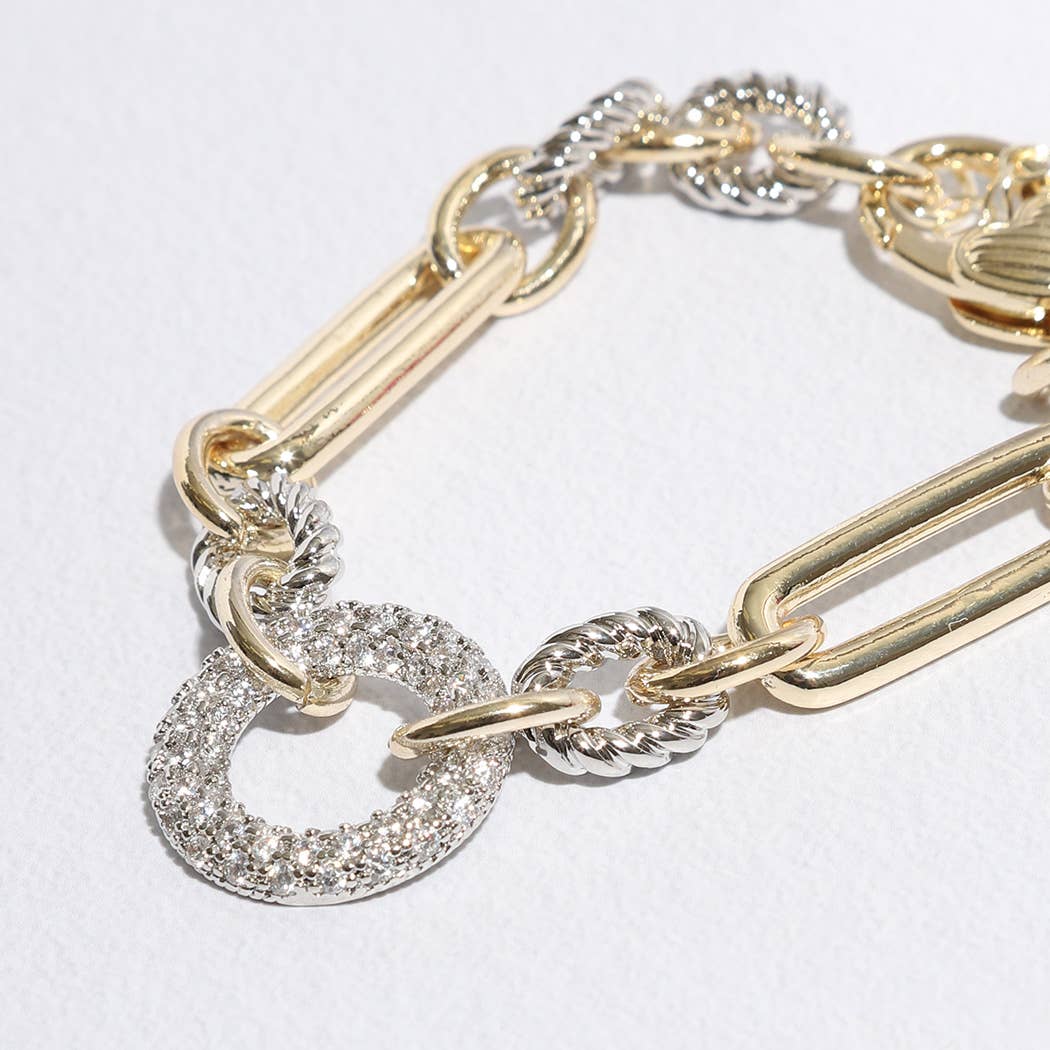 "Luxury Links" - Two-Toned Chunky Chain Linked Bracelet