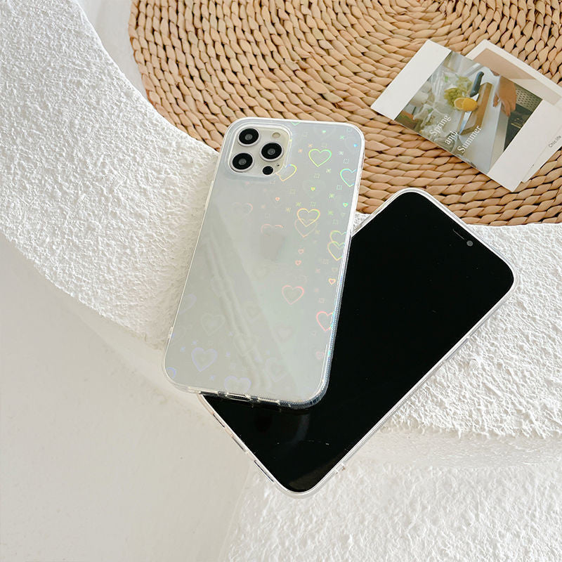 Hologram Heart  Silicone Phone Cases - iPhone 7- 13 Pro Max