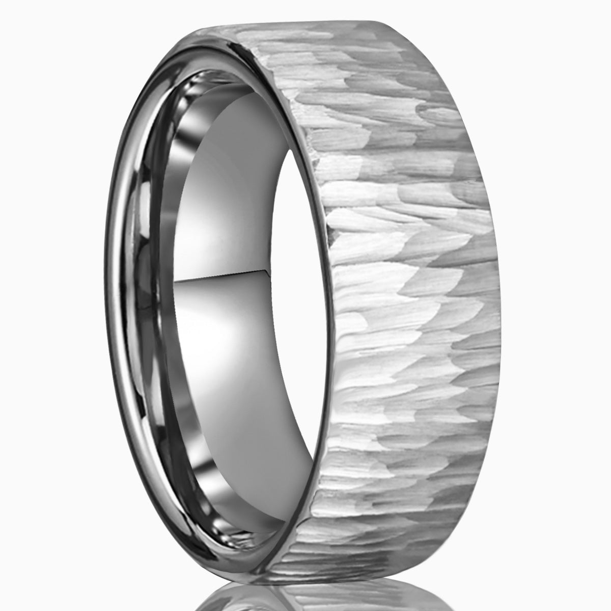 Natural Flat Hammer Pattern Ring