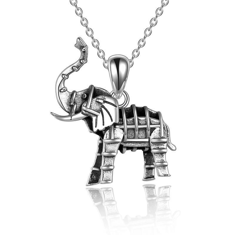 "Strong and Resilient" - Vintage Sterling Silver Elephant Pendant Necklace for Women and Men