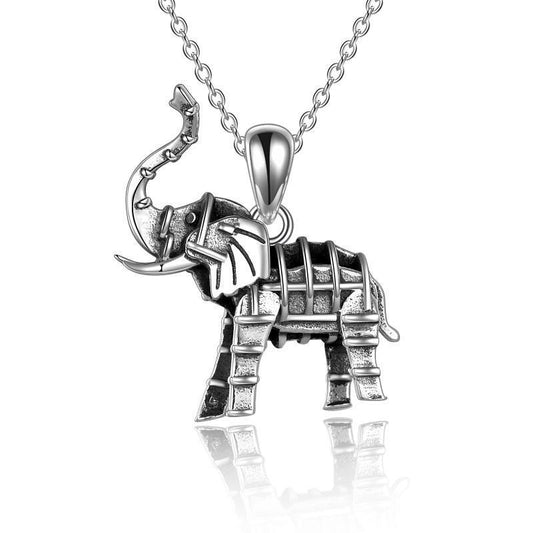 "Strong and Resilient" - Vintage Sterling Silver Elephant Pendant Necklace for Women and Men