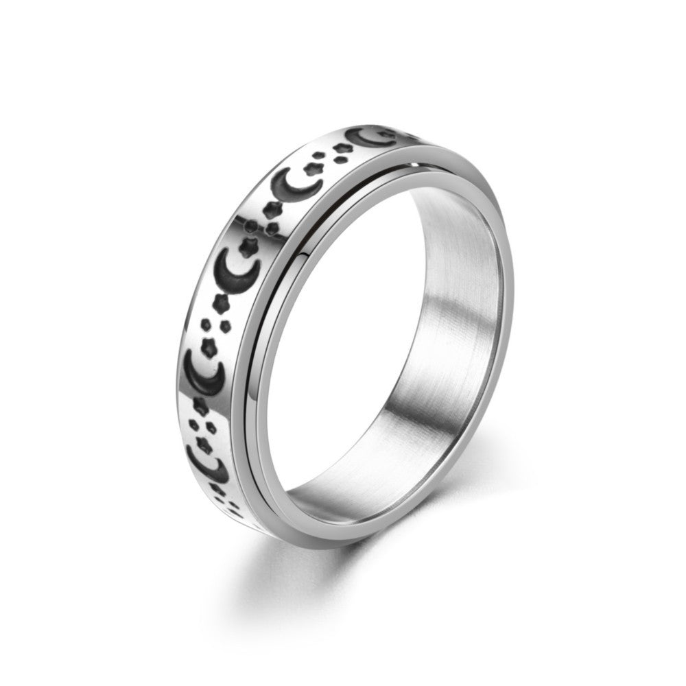 Corrosive Blackening Oil Titanium Steel Ring