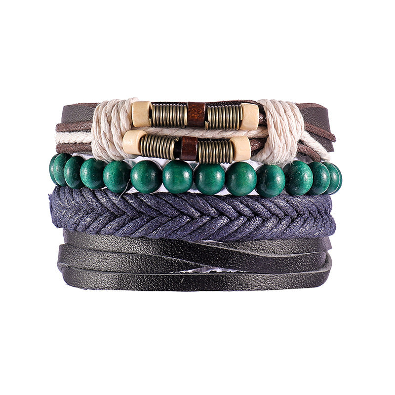 Hand-woven Multi-Layered Leather Bracelet