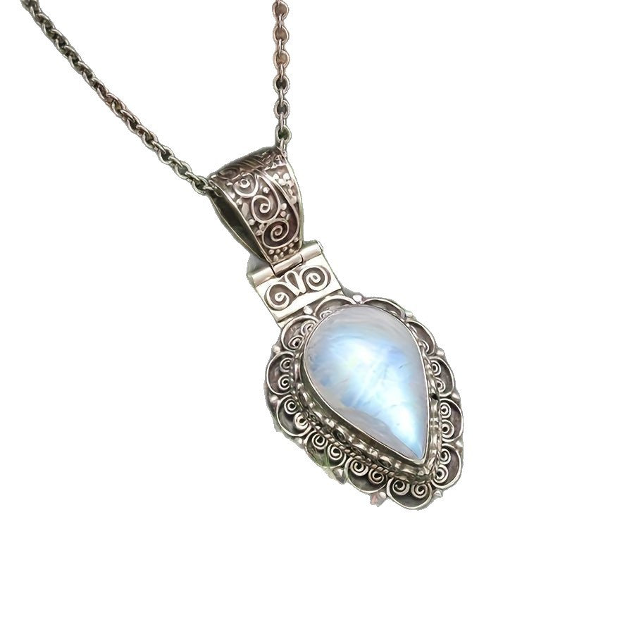 Vintage Moonstone Drop Necklace