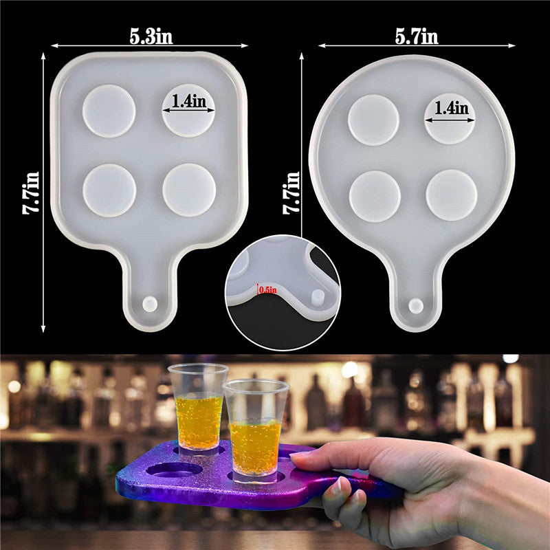 DIY Crystal Resin Wine Glass Tray Mold