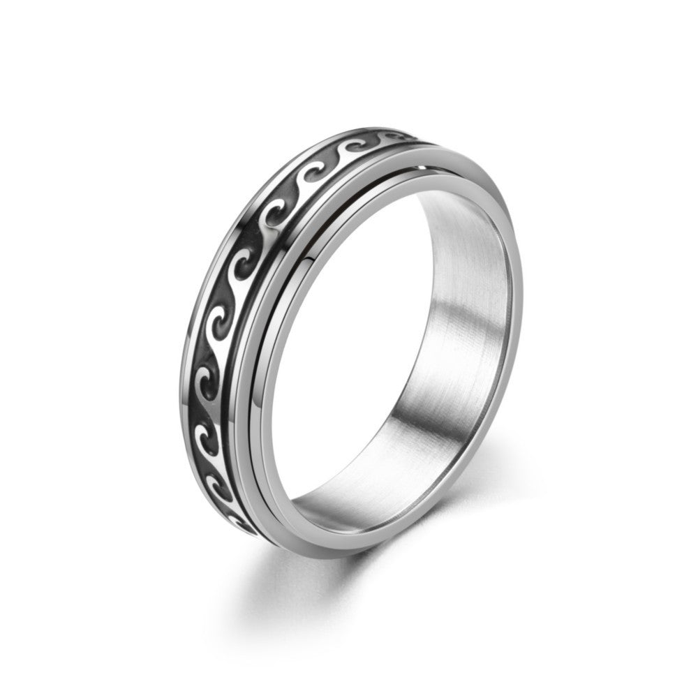 Corrosive Blackening Oil Titanium Steel Ring