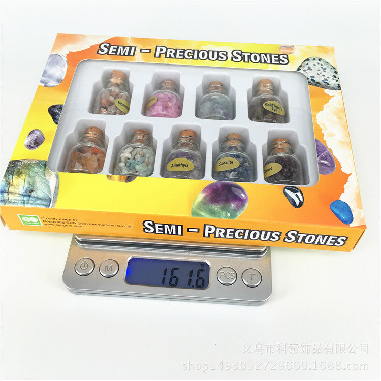 Natural Mineral Crystals Manifestation Bottle