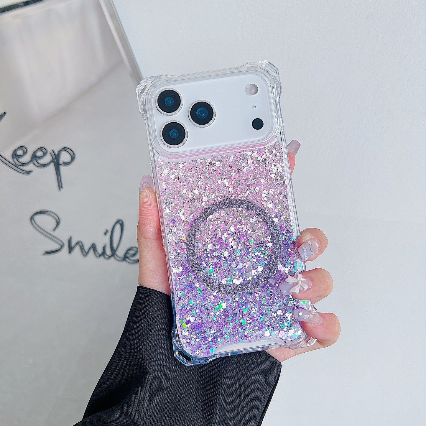 Glitter Magnetic Drop-resistant Phone Case -  iPhone 11-17 Pro Max