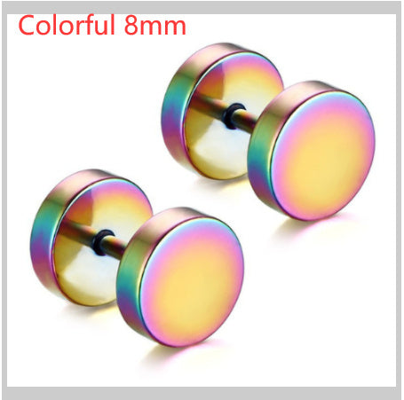 8MM Stainless Steel Barbell Earrings