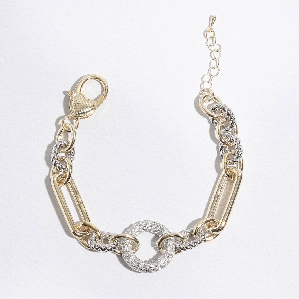 "Luxury Links" - Two-Toned Chunky Chain Linked Bracelet