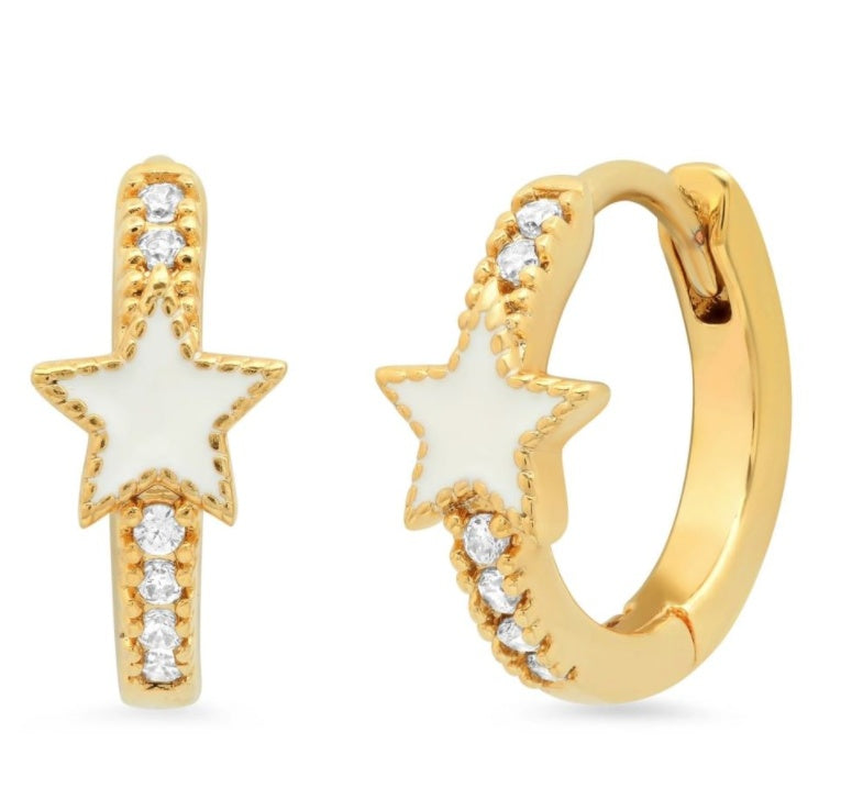 "Shining Star" - Huggie Earrings