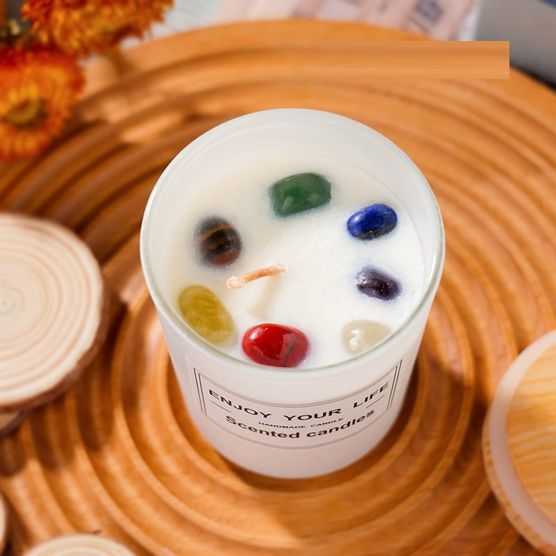 Handmade Natural Crystal Aroma therapy Soy Candle