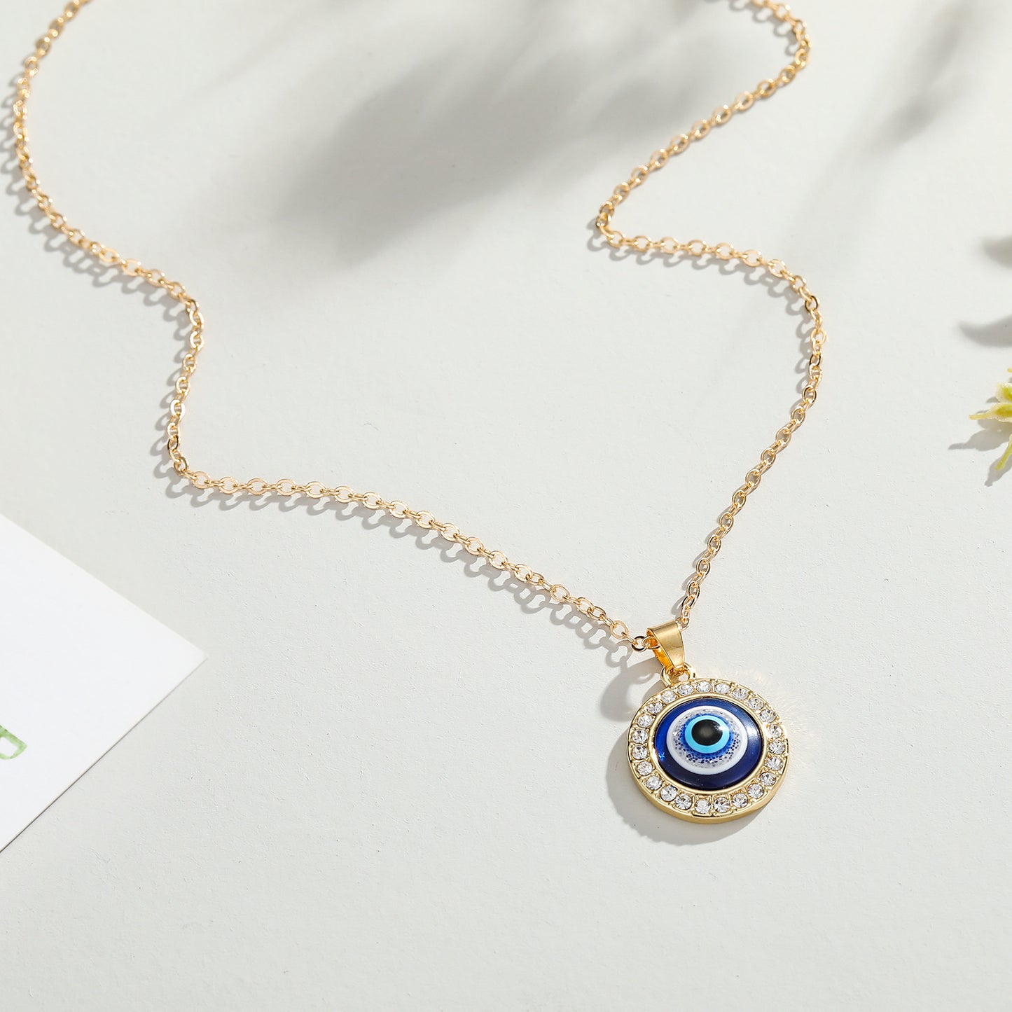 Evil Eye Protection Clavicle Chain Necklace and Bracelet
