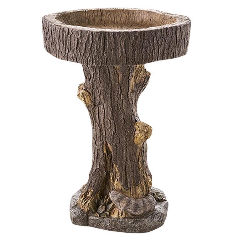 Handmade Raccoon Bird Bath for Garden