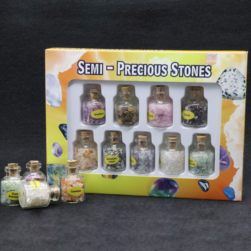 Natural Mineral Crystals Manifestation Bottle