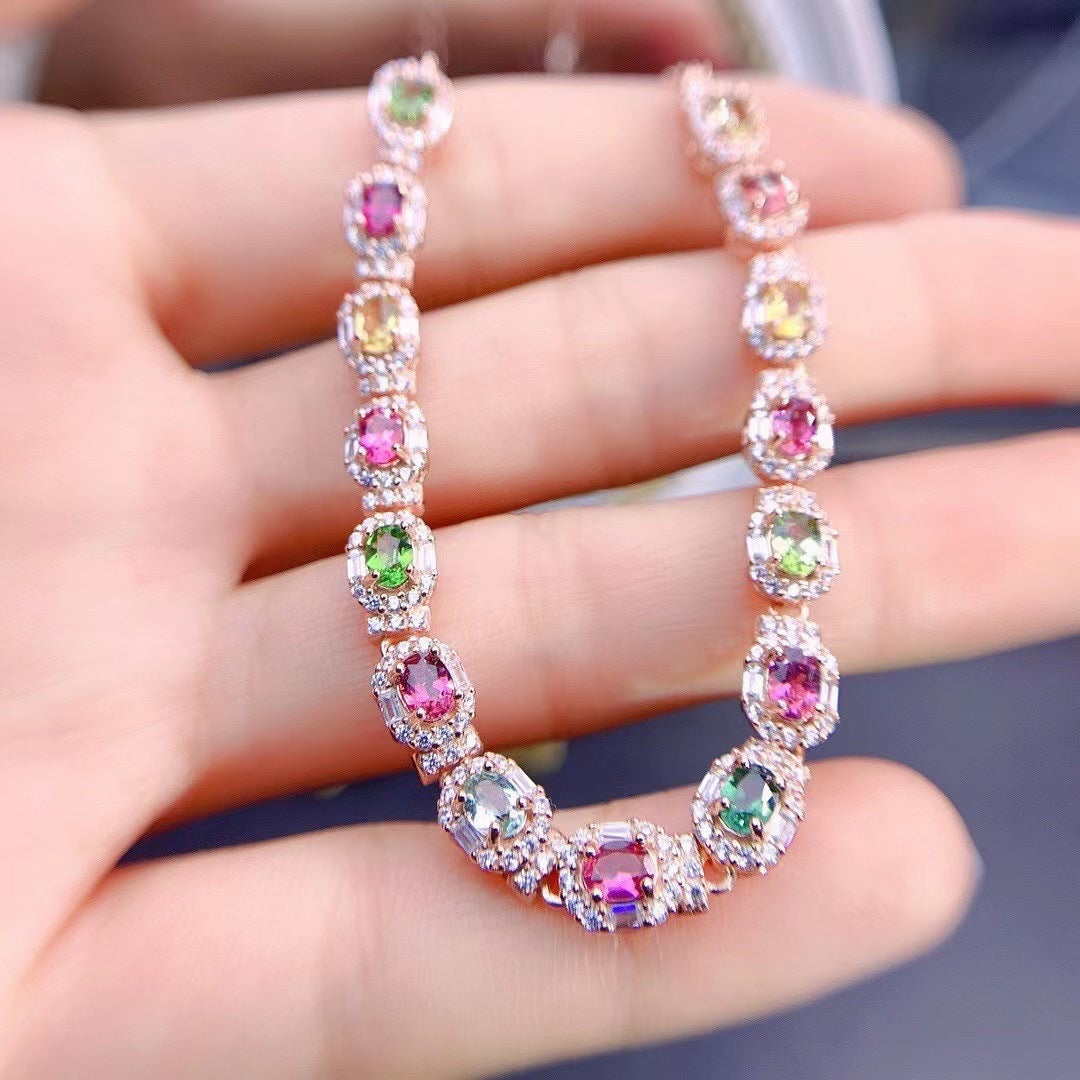 "Multitalented" - Inlaid Tourmaline Bracelet