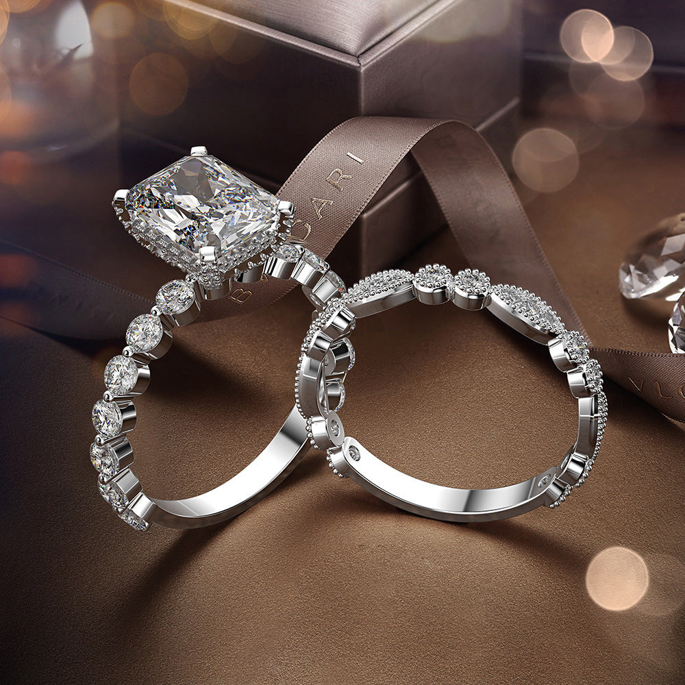 "Lady of Elegance" - Vintage Diamond Zircon Ring Set