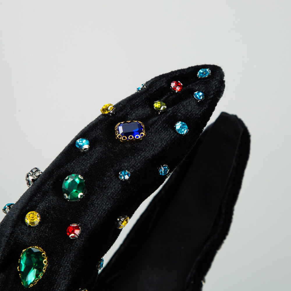 Colorful Knotted Crystals Fabric Headband