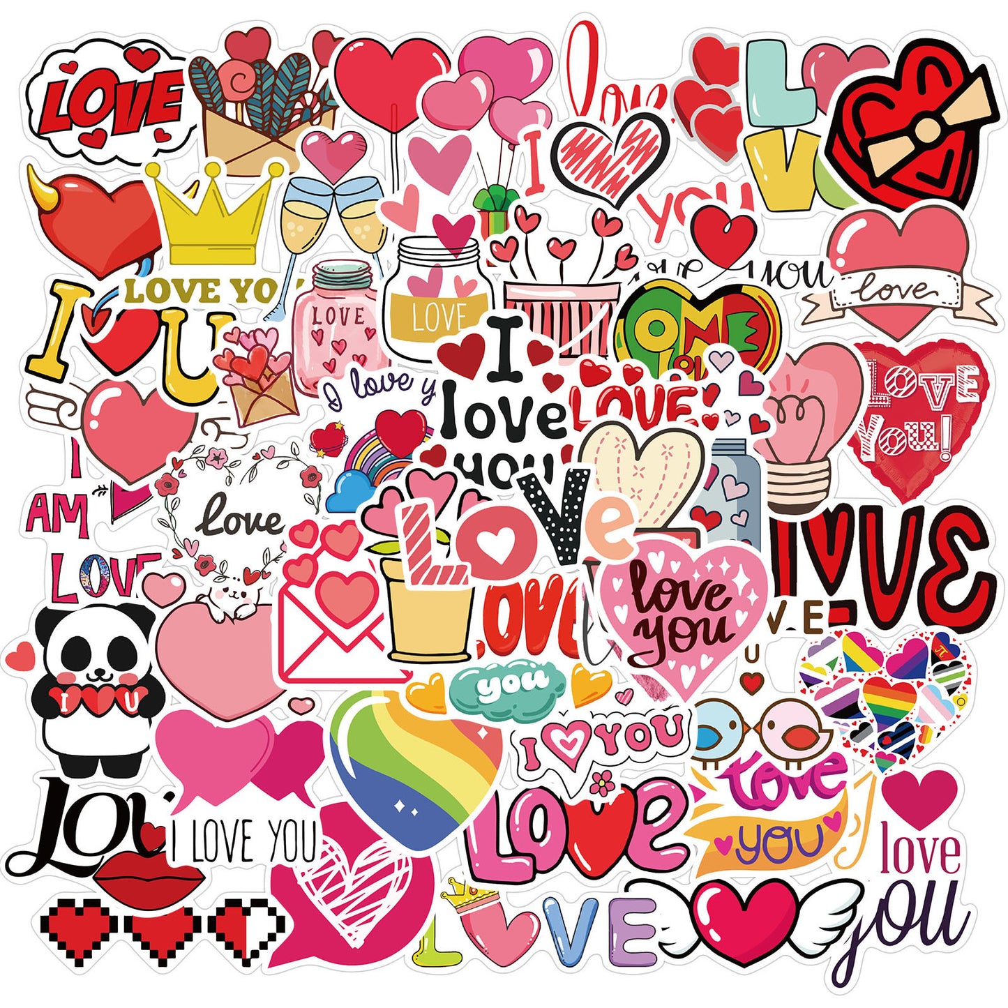50 Valentine's Day Stickers